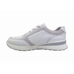 Skórzane sneakersy, półbuty damskie Goodin XF97 biało-szare - 3