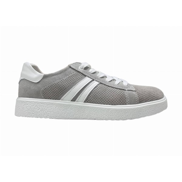 Szare trampki, sneakersy damskie skórzane Goodin XF116 - 1