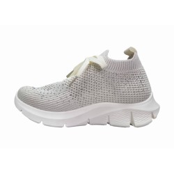 Beżowe sportowe buty damskie z cekinkami Vinceza 17290 - 3