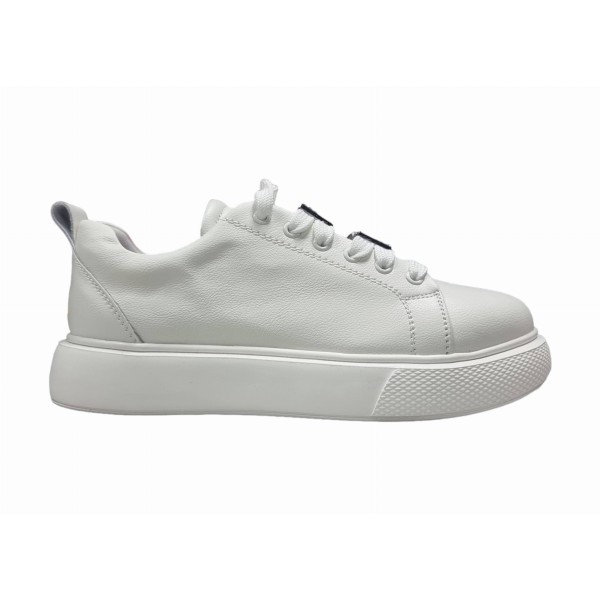 Białe skórzane sneakersy, półbuty damskie Vinceza 72300 - 1
