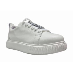 Białe skórzane sneakersy, półbuty damskie Vinceza 72300 - 3