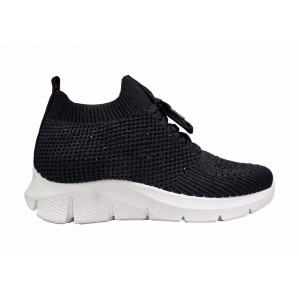 Czarne sportowe buty damskie z cekinkami Vinceza 17290 - 1