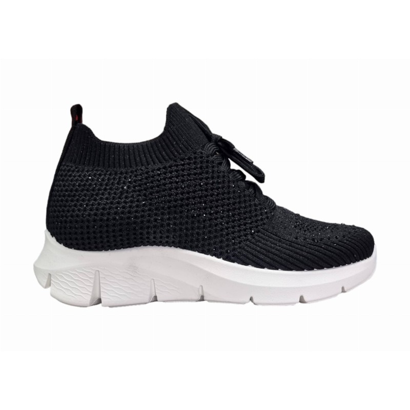 Czarne sportowe buty damskie z cekinkami Vinceza 17290 - 1