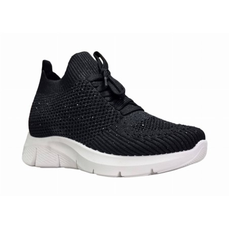Czarne sportowe buty damskie z cekinkami Vinceza 17290 - 2