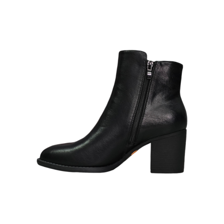 Czarne, lekko ocieplane botki na obcasie M.Daszyński SA250-4 - 3