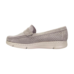 Ażurowe zamszowe mokasyny damskie Goodin FL6080 khaki - 3