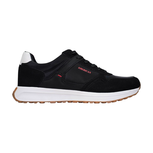Czarne sneakersy, adidasy męskie American Club AA43 - 1