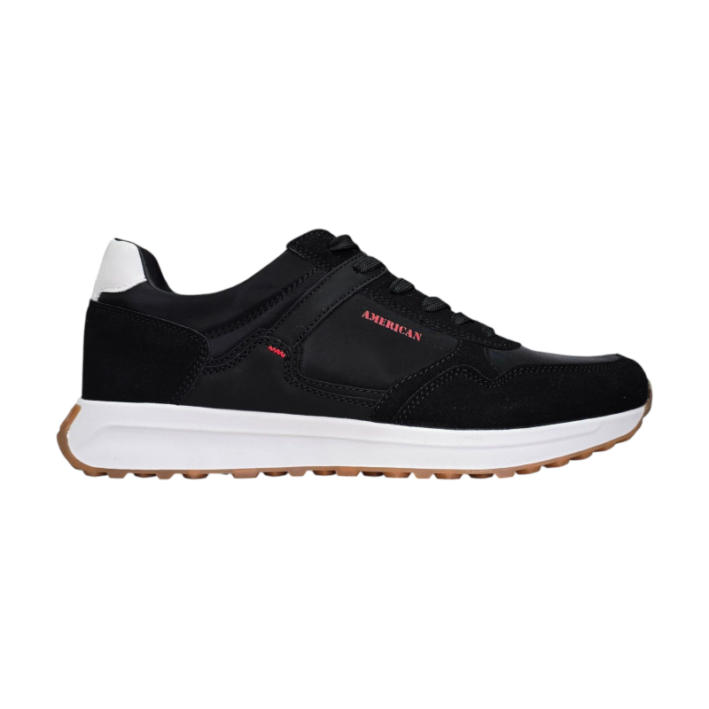 Czarne sneakersy, adidasy męskie American Club AA43 - 1