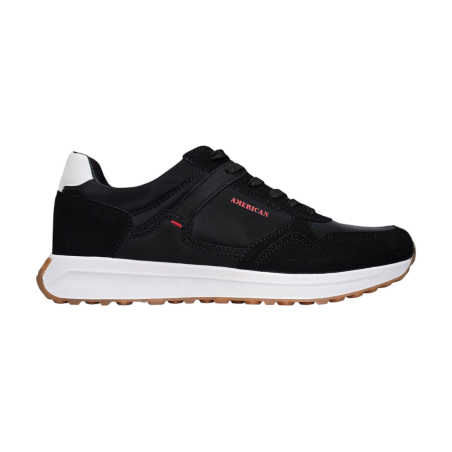 Czarne sneakersy, adidasy męskie American Club AA43 - 1