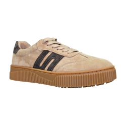 Beżowe skórzane półbuty, sneakersy Goodin LX1074 - 2