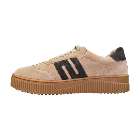 Beżowe skórzane półbuty, sneakersy Goodin LX1074 - 3