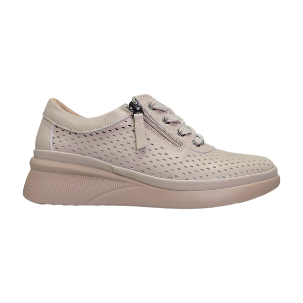 Beżowe skórzane sneakersy, półbuty damskie Vinceza 79565 - 1