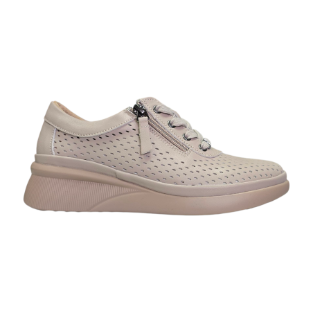 Beżowe skórzane sneakersy, półbuty damskie Vinceza 79565 - 1