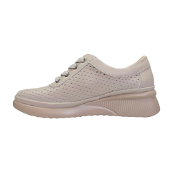 Beżowe skórzane sneakersy, półbuty damskie Vinceza 79565 - 3