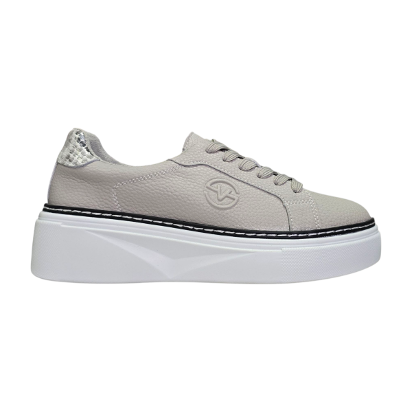 Szare skórzane sneakersy, półbuty damskie Vinceza 79564 - 1