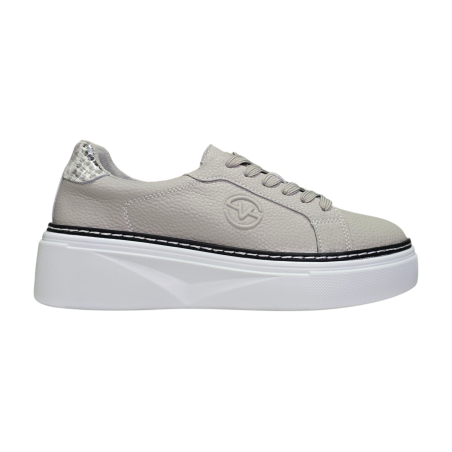Szare skórzane sneakersy, półbuty damskie Vinceza 79564 - 1