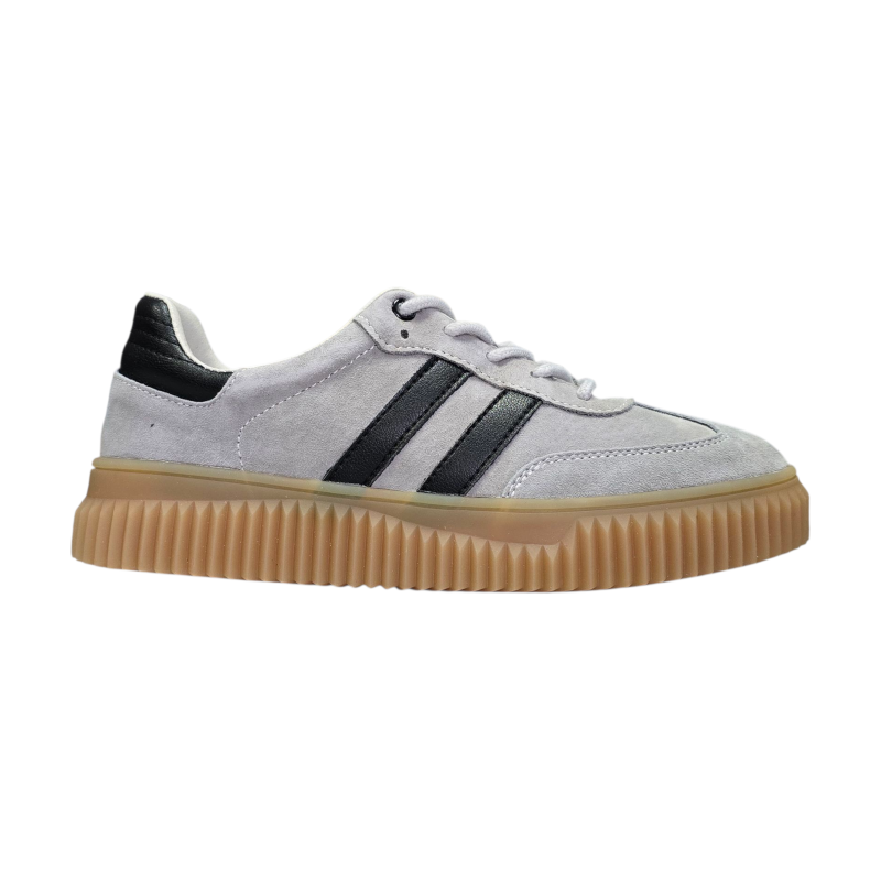 Szare skórzane sneakersy Goodin XF199 - 1
