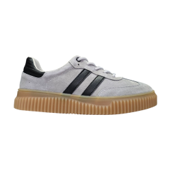 Szare skórzane sneakersy Goodin XF199 - 1