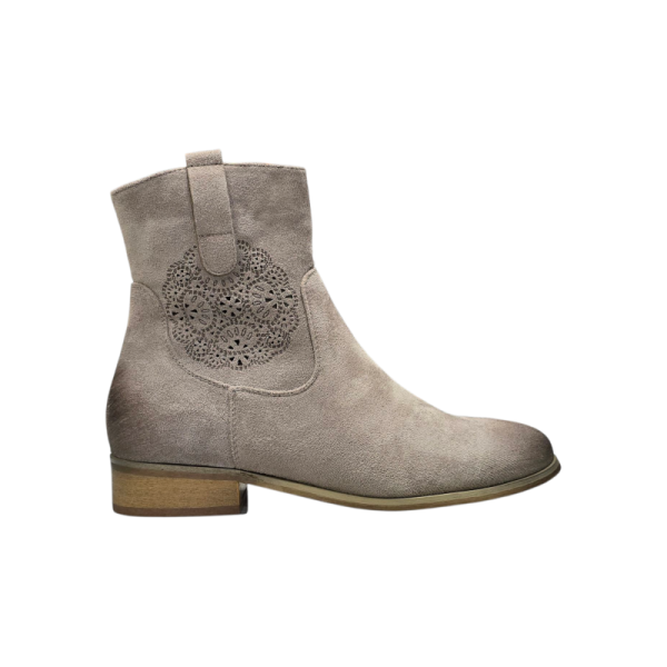 Zamszowe botki damskie Potocki 12745 Khaki - 1