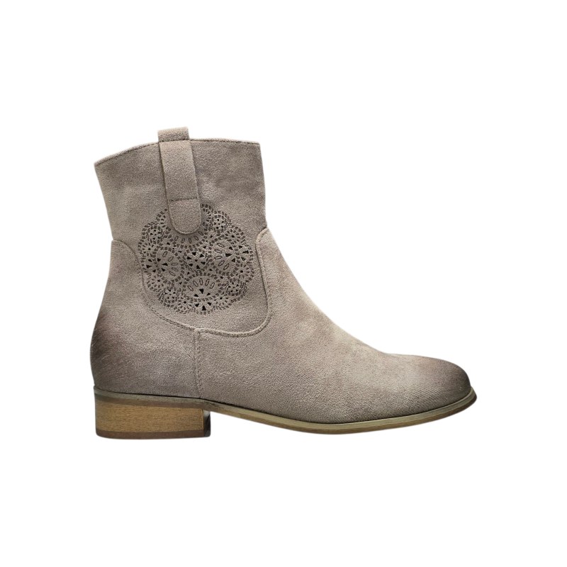 Zamszowe botki damskie Potocki 12745 Khaki - 1