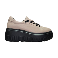 Skórzane sneakersy, półbuty damskie Cambell 19374 Khaki - 1