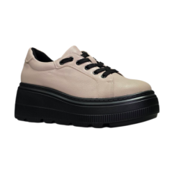 Skórzane sneakersy, półbuty damskie Cambell 19374 Khaki - 2