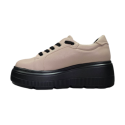 Skórzane sneakersy, półbuty damskie Cambell 19374 Khaki - 3