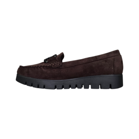Zamszowe mokasyny damskie Goodin FL696C Coffee - 3