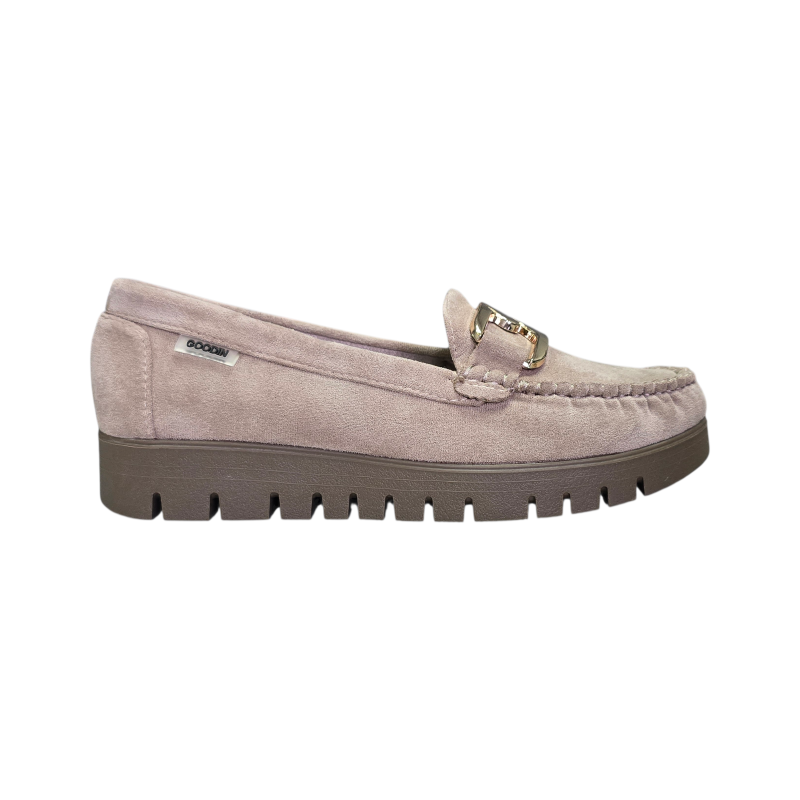 Zamszowe mokasyny damskie Goodin FL696C Khaki - 1
