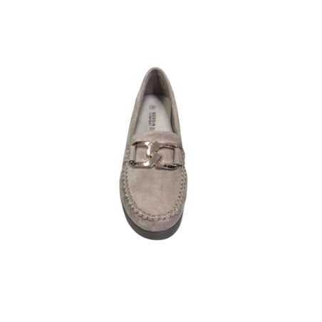 Zamszowe mokasyny damskie Goodin FL696C Khaki - 4