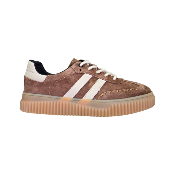 Brązowe skórzane sneakersy Goodin XF199 - 1