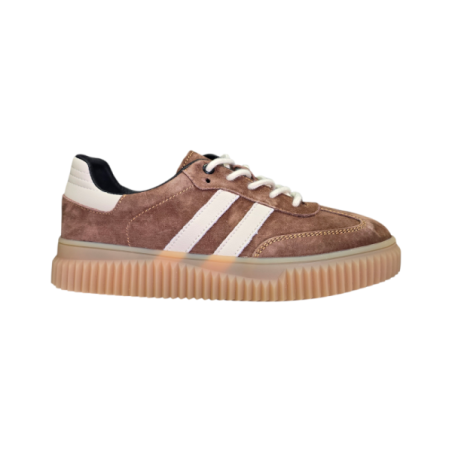 Brązowe skórzane sneakersy Goodin XF199 - 1