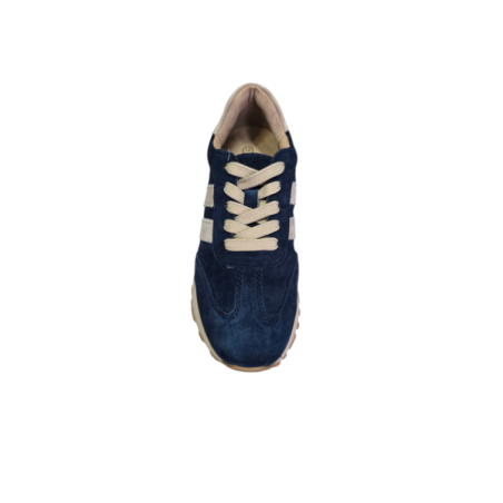 Granatowe skórzane sneakersy damskie Goodin LX1080 - 4