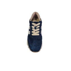 Granatowe skórzane sneakersy damskie Goodin LX1080 - 4