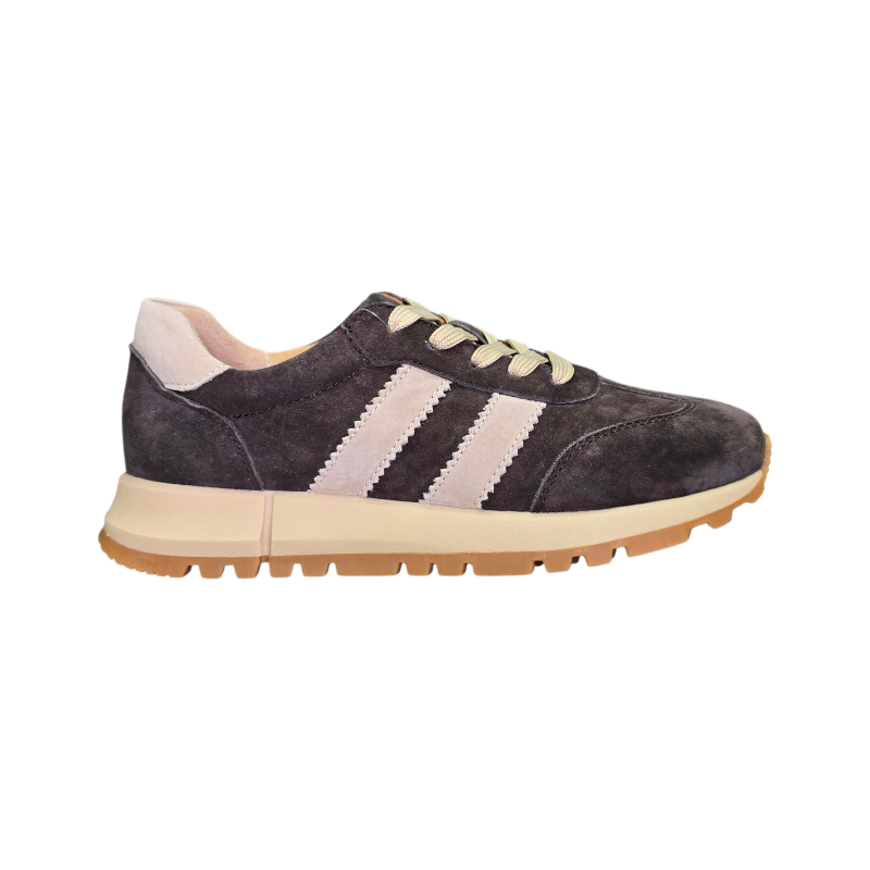 Skórzane sneakersy damskie Goodin LX1080 Coffee/beige - 1