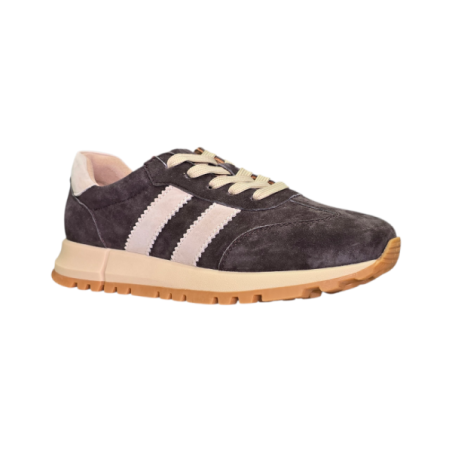 Skórzane sneakersy damskie Goodin LX1080 Coffee/beige - 2