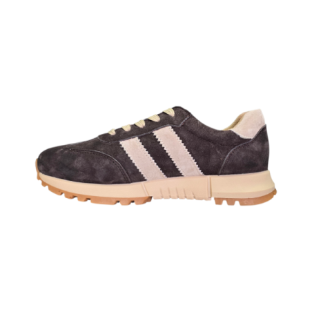 Skórzane sneakersy damskie Goodin LX1080 Coffee/beige - 3
