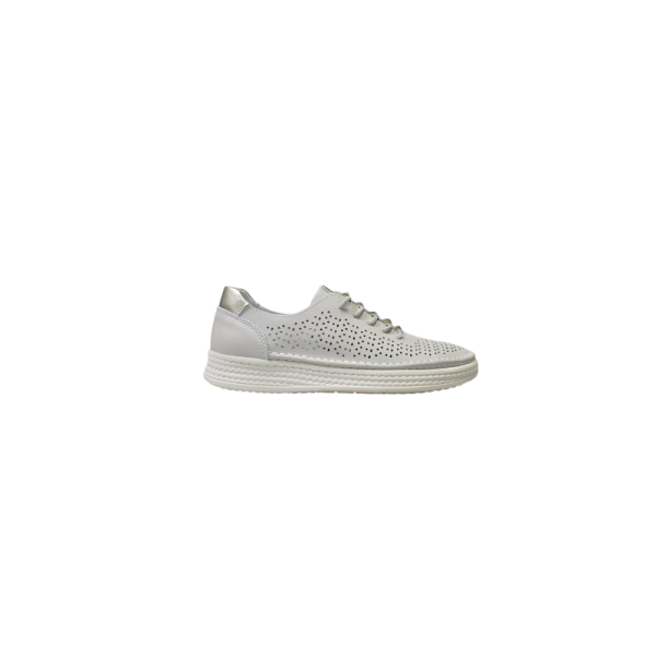 Beżowe skórzane sneakersy, półbuty damskie S.Barski 61-5992 - 1