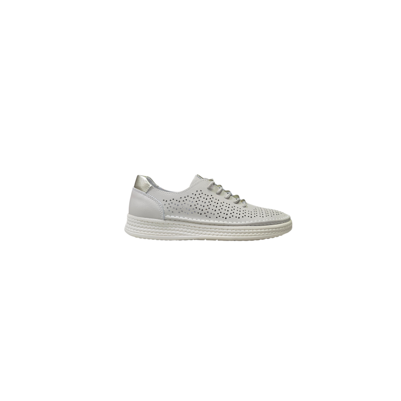 Beżowe skórzane sneakersy, półbuty damskie S.Barski 61-5992 - 1