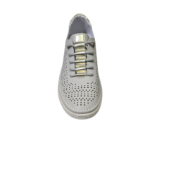 Beżowe skórzane sneakersy, półbuty damskie S.Barski 61-5992 - 4