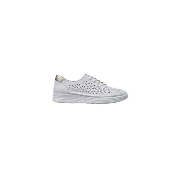Białe skórzane sneakersy, półbuty damskie S.Barski 61-5992 - 1