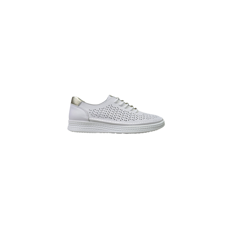 Białe skórzane sneakersy, półbuty damskie S.Barski 61-5992 - 1