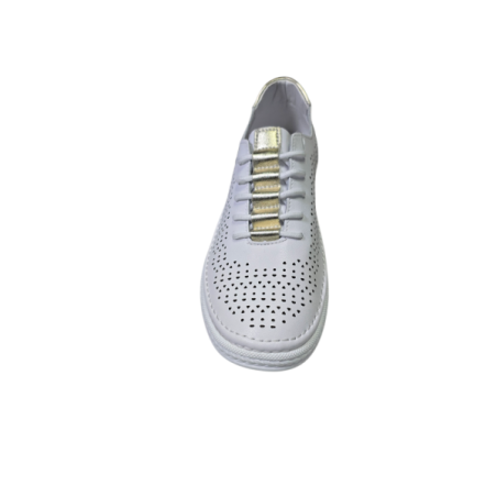 Białe skórzane sneakersy, półbuty damskie S.Barski 61-5992 - 4