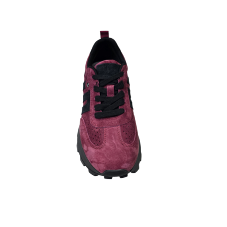 Czerwone skórzane sneakersy damskie Goodin XF207A - 4