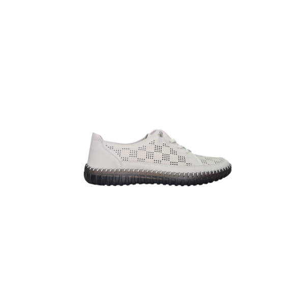 Beżowe skórzane sneakersy, półbuty Goodin XW1028 - 1