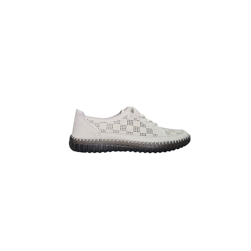 Beżowe skórzane sneakersy, półbuty Goodin XW1028 - 1