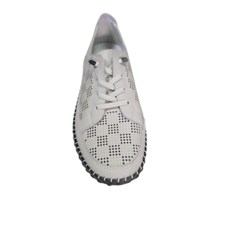Beżowe skórzane sneakersy, półbuty Goodin XW1028 - 4