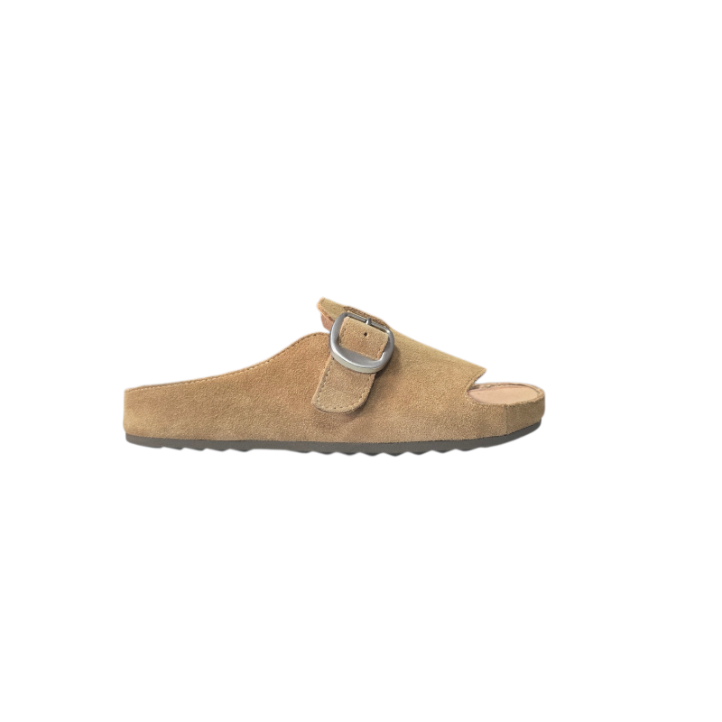 Skórzane klapki damskie Goodin 2665 camel - 1