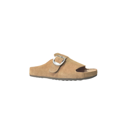 Skórzane klapki damskie Goodin 2665 camel - 2