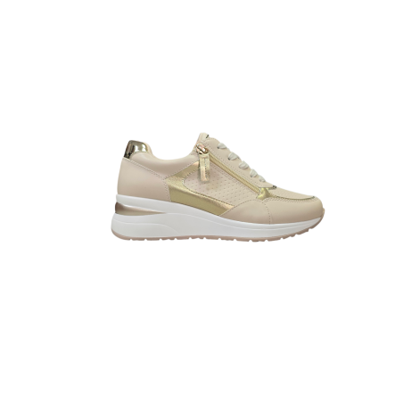 Beżowe sneakersy damskie na koturnie Evento 9678 - 2